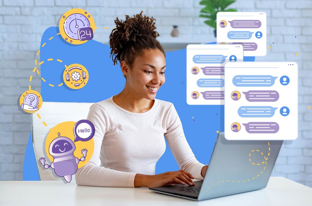 Chatbot interface helping customers in a retail store setting with product recommendations.